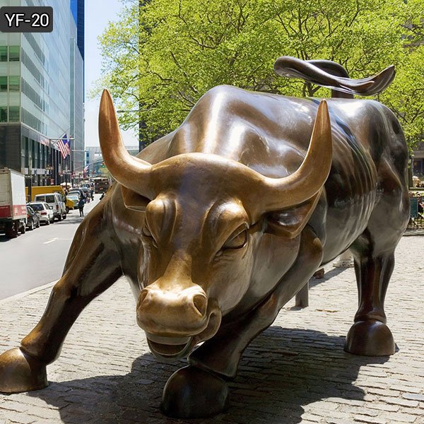 Wall Street Bull Desk Statue | Stock Market Bull Sculpture