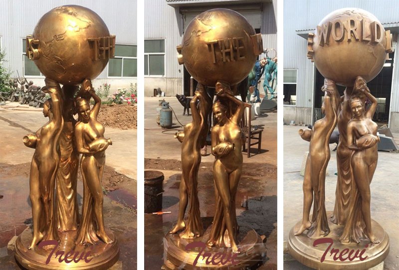 The world is yours bronze casting statues outdoor designs