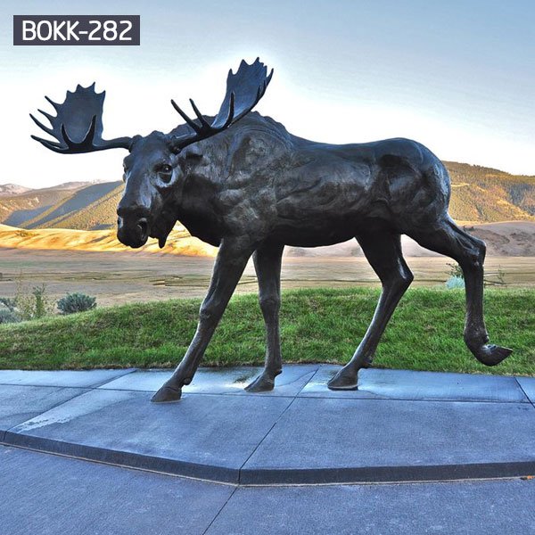 Outdoor large bronze moose statues animal designs