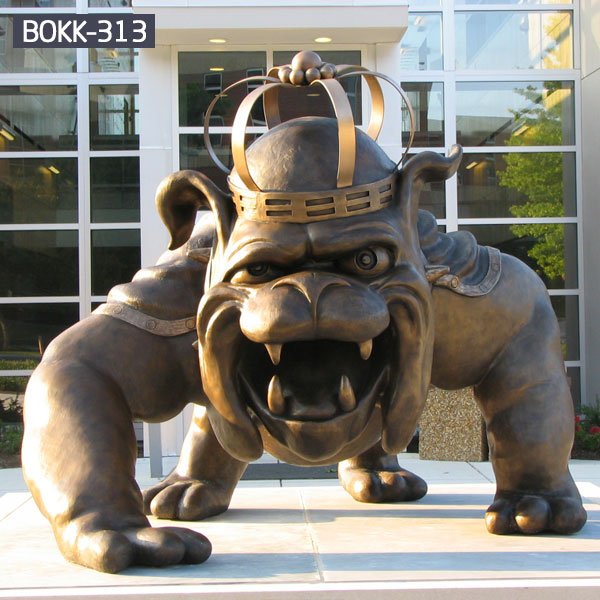 Buy metal bronze large bulldog outdoor statue for sale