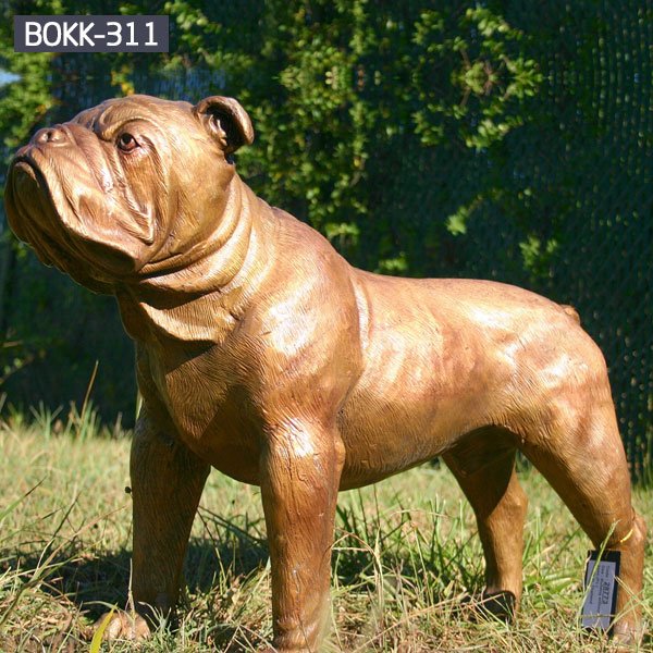 Custom life size bronze bulldog garden lawn statues for sale