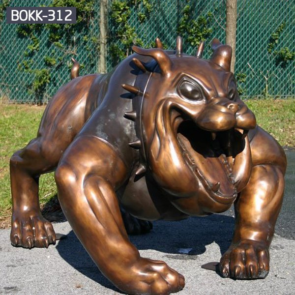 Large bronze bulldog garden lawn statue for sale