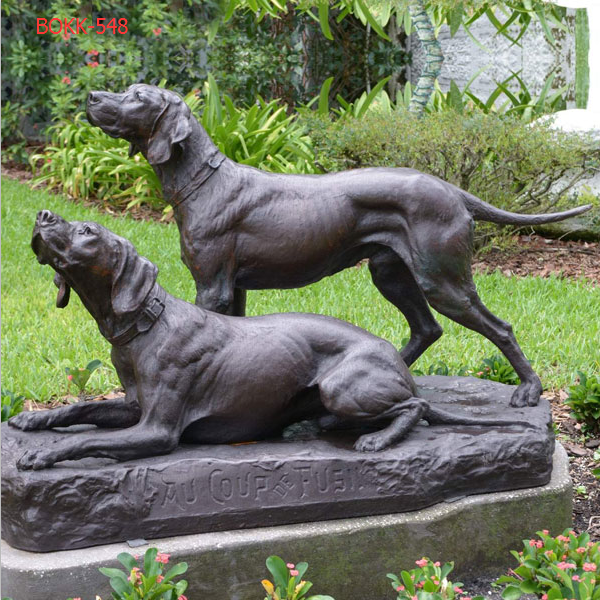 Life Size Hunting Dog Garden Garden Statue Antique Bronze Hound Dog Statues for Sale BOKK-548