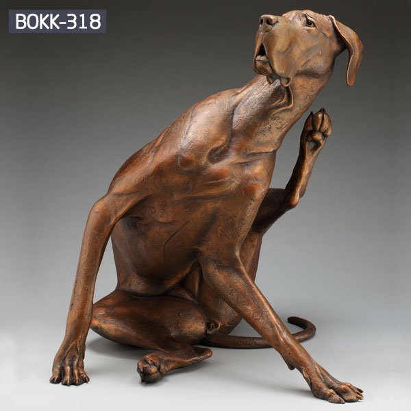 custom made casting bronze dog outdoor garden statues large outdoor dog statues yard art for sale–BOKK-318