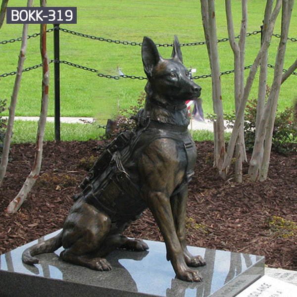 life size German shepherd statue outdoor bronze garden statue for commemorating for sale–BOKK-319