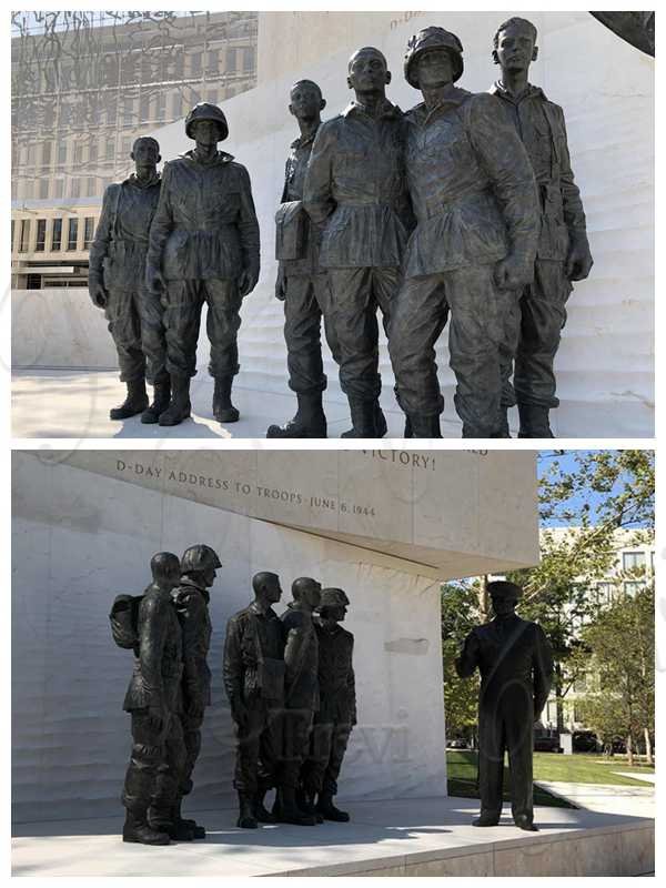Bronze Soldier Statue Group Dwight d. Eisenhower memorial for Sale