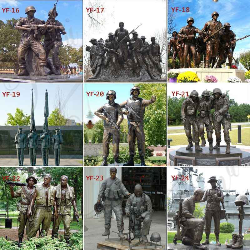 Custom Made Casting Bronze Memorial War Soldier Statue for