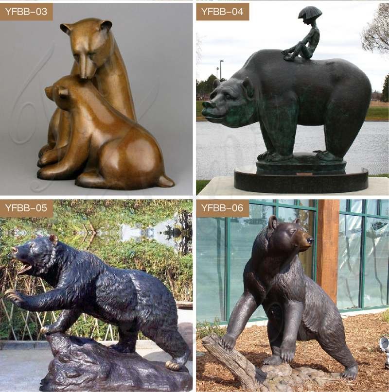 Bronze Life Size Bear Statue Outdoor Garden
