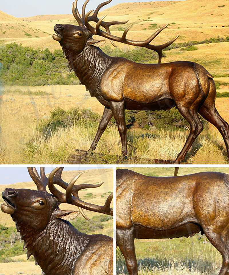 Outdoor Casting Life Size Bronze Elk Statue for Sale BOKK-273