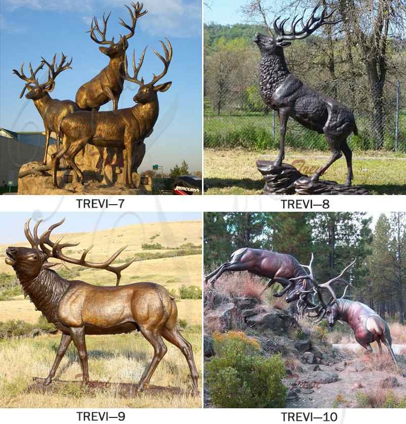 Outdoor Casting Life Size Bronze Elk Statue for