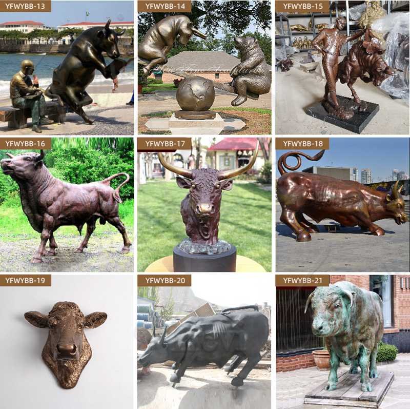 Restaurant Decoration Large Bronze Bull Statue for Sale