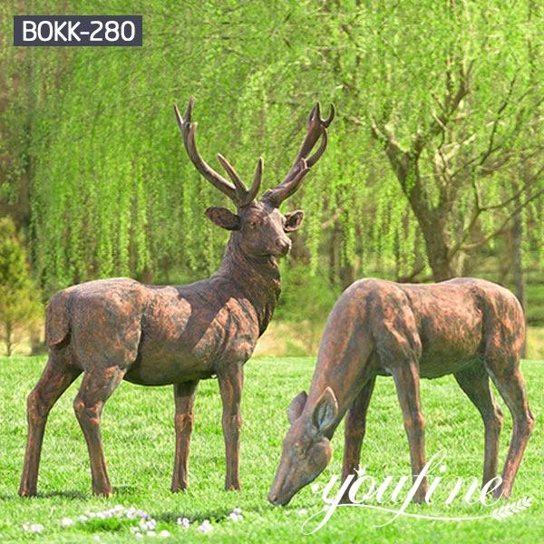 Life Size Bronze Elk and Deer Statue Garden Decor for Sale BOKK-274
