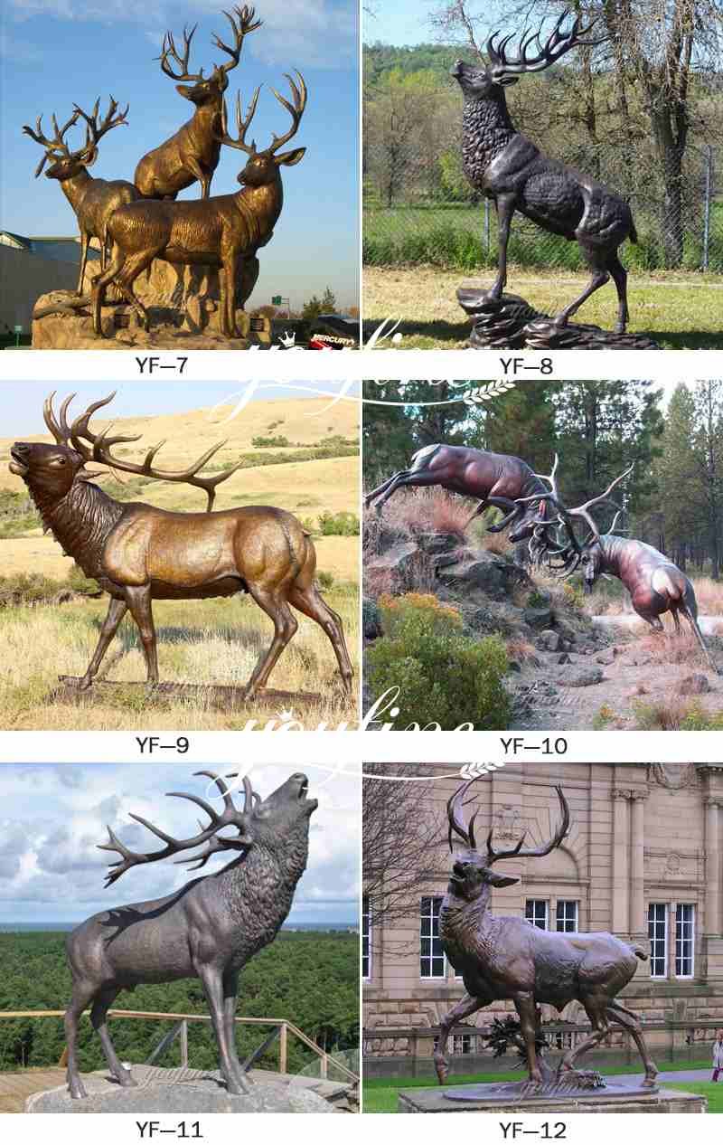 Outdoor Life Size Bronze Elk Statue for Sale BOKK-276