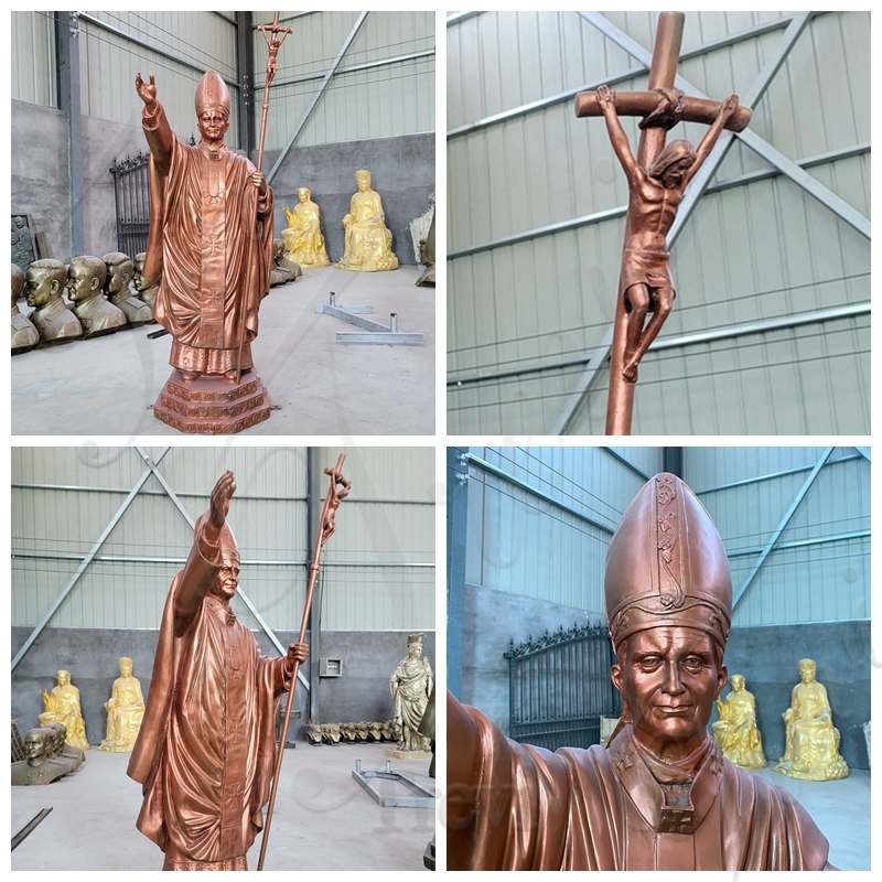 John Paul II Bronze sculpture Church Decoration for Sale BOKK-619