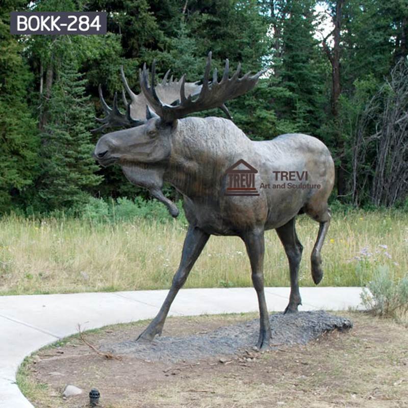 Large Size Bronze Wild Moose Statue Outdoor for Sale BOKK-284 (1)