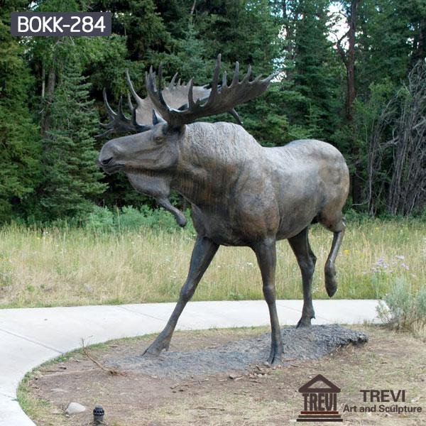 Large Size Bronze Wild Moose Statue Outdoor for Sale BOKK-284