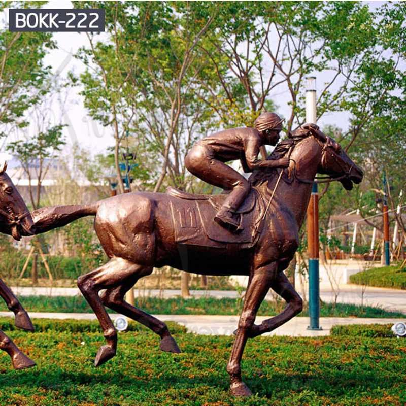 antique bronze racing horse statue for sale--BOKK-222