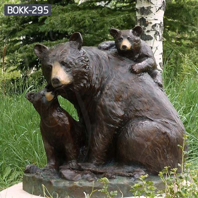 Zoo Decoration Life Size Bronze Bear Family Statue for Sale