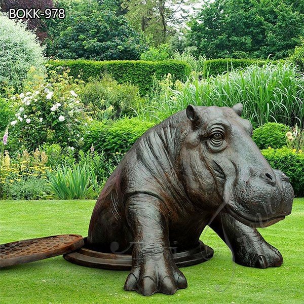 Outdoor Life Size Bronze Hippo Sculpture for Sale at Affordable Price BOKK-978