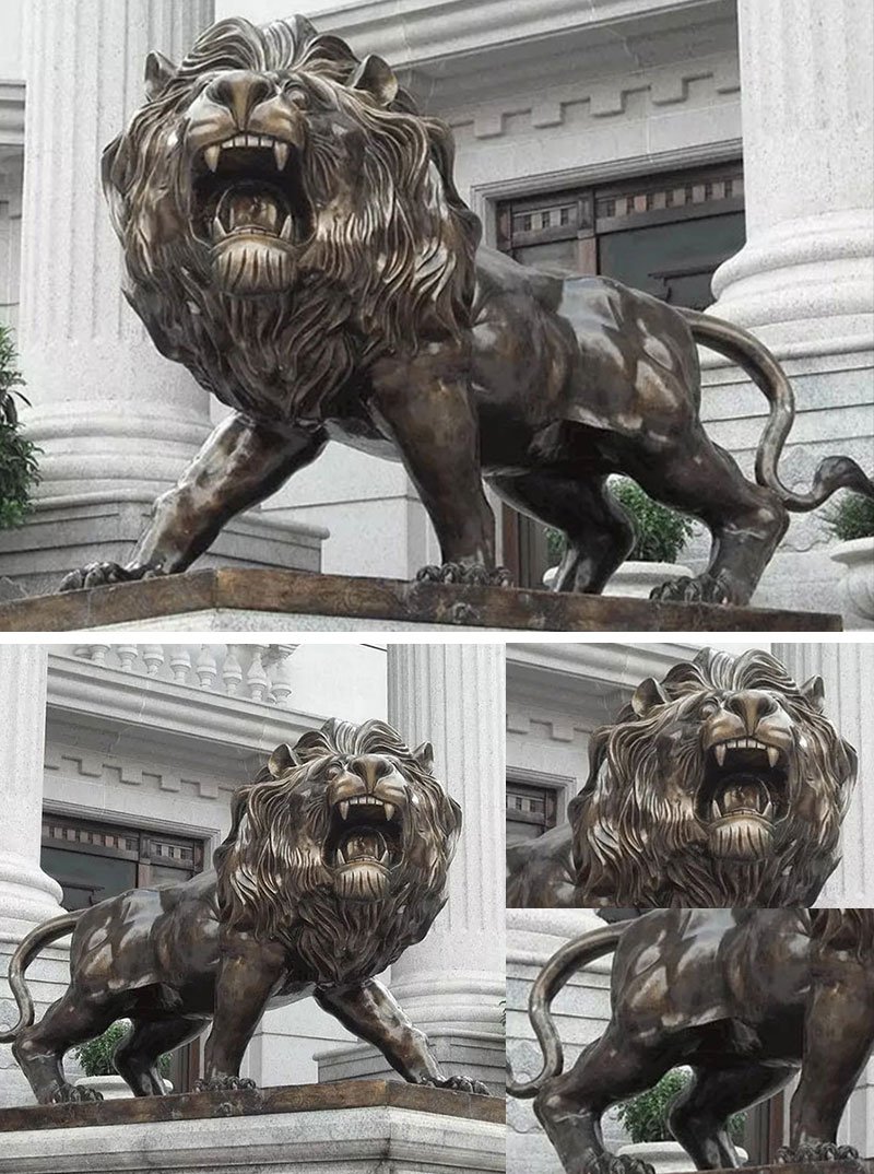 bronze lion statues outdoor -Trevi Sculpture