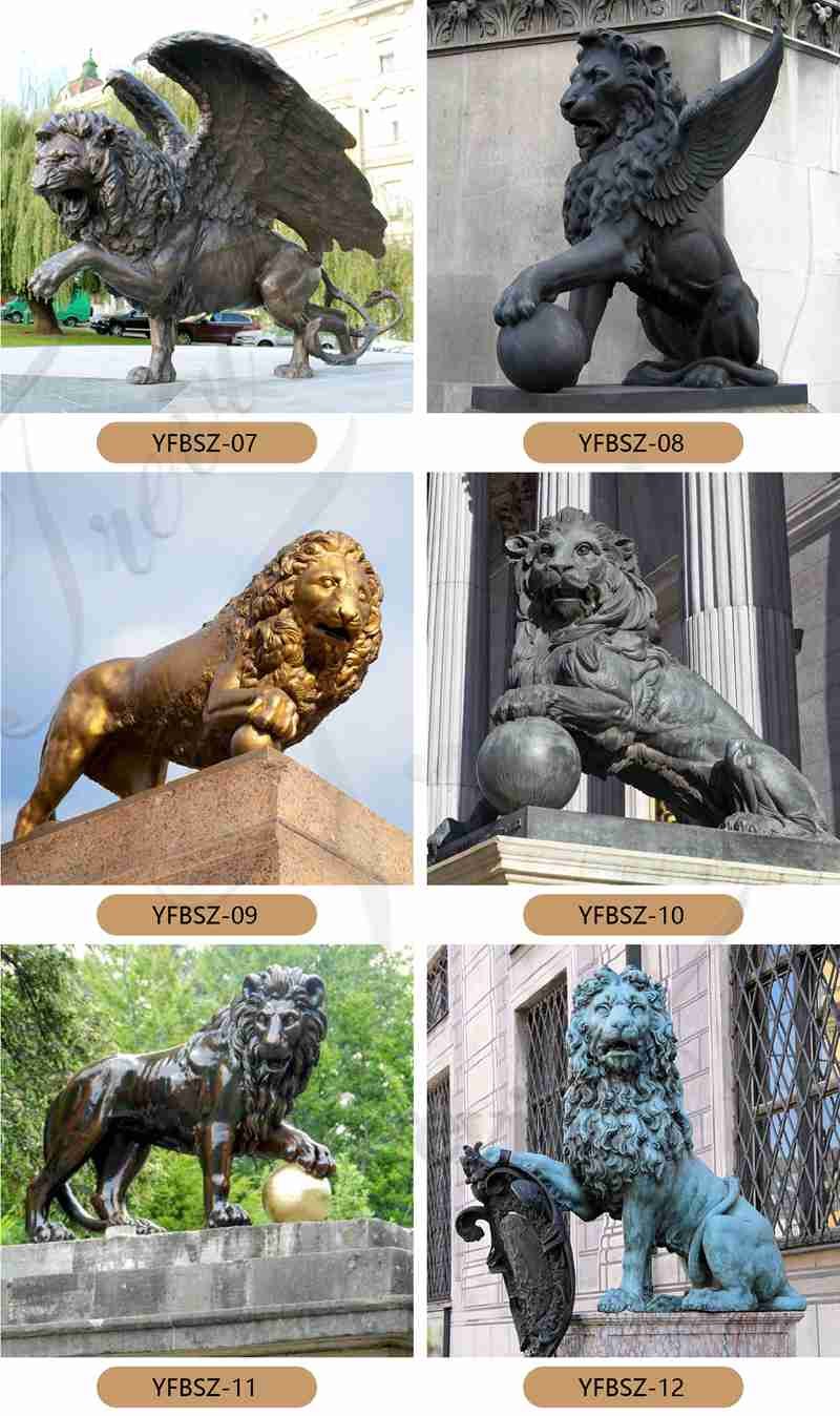 large bronze lion statue for sale -Trevi Sculpture