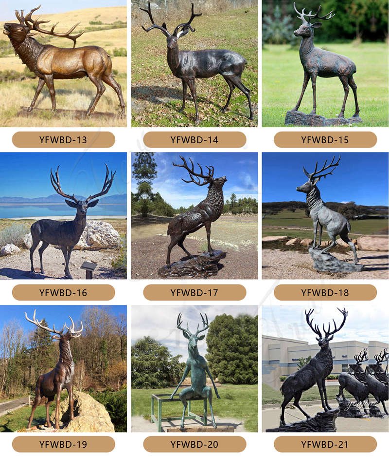 bronze deer statue life size -Trevi Sculpture