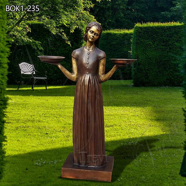 Custom Life Size Bronze Bird Girl Statue Garden Decor Supplier BOK1-235
