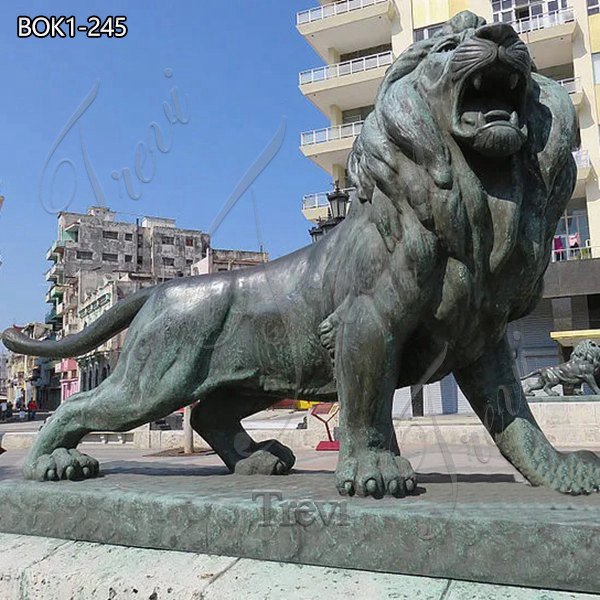 Life Size Bronze Lion Statue Outdoor Decor Supplier BOK1-245
