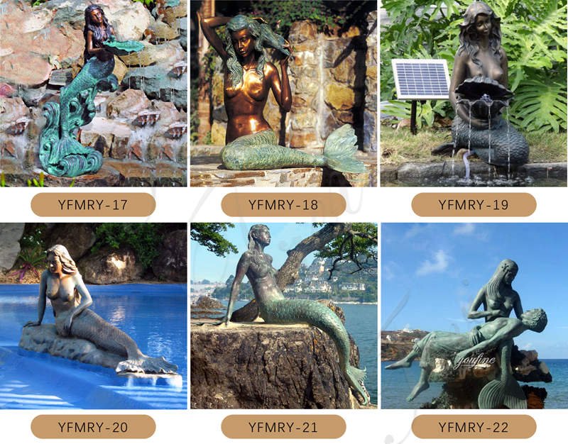 bronze mermaid statue -Trevi Sculpture