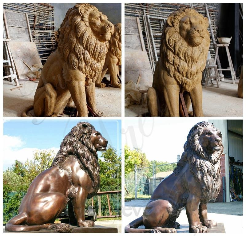 bronze lion statues for sale -Trevi Sculpture