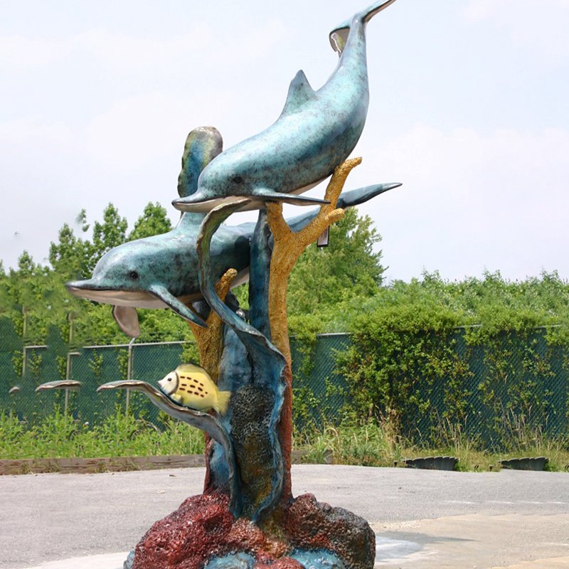 outdoor dolphin statues