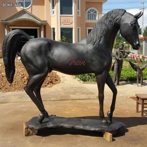 Black Bronze Standing Horse Sculpture for Square