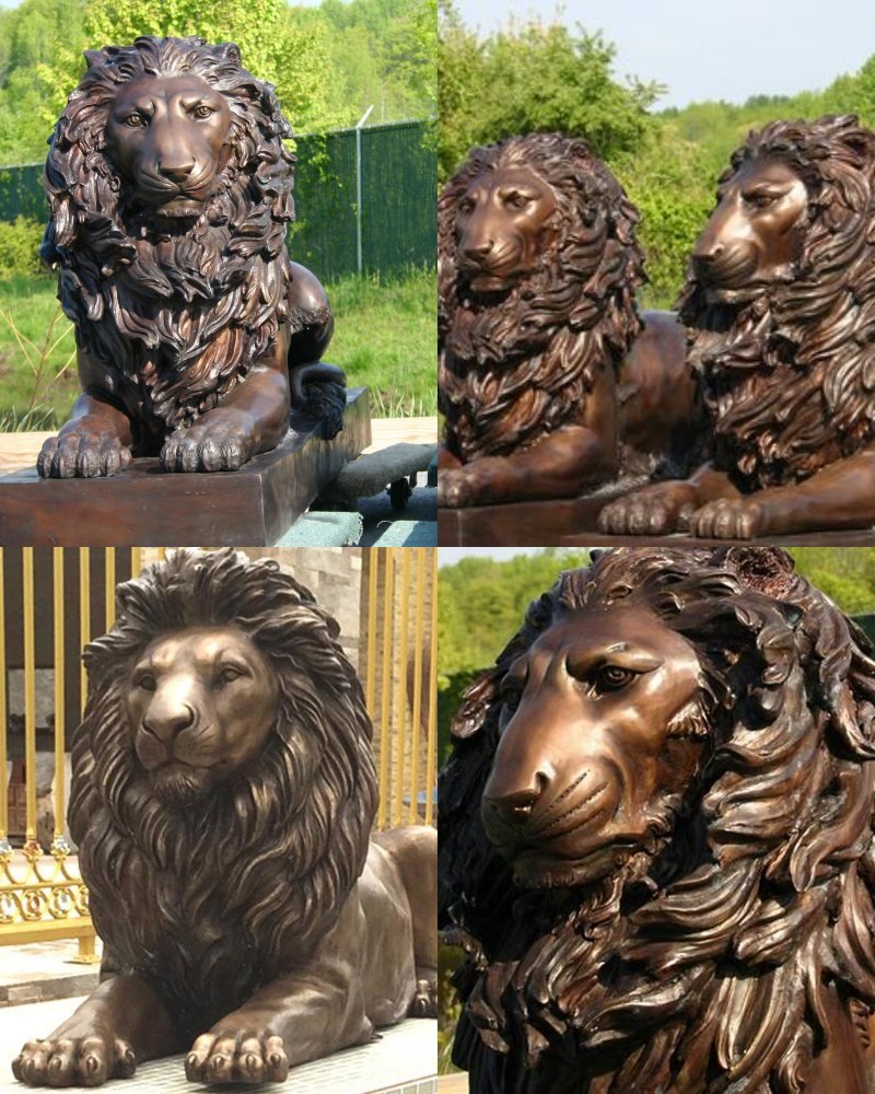 bronze lion statues