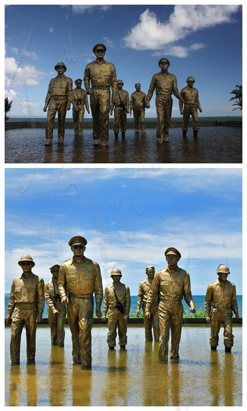 Bronze MacArthur Landing Memorial Military Statues