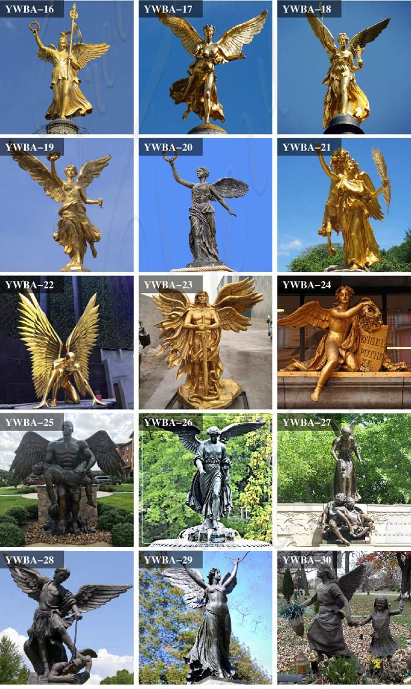Different Bronze Angel Sculptures
