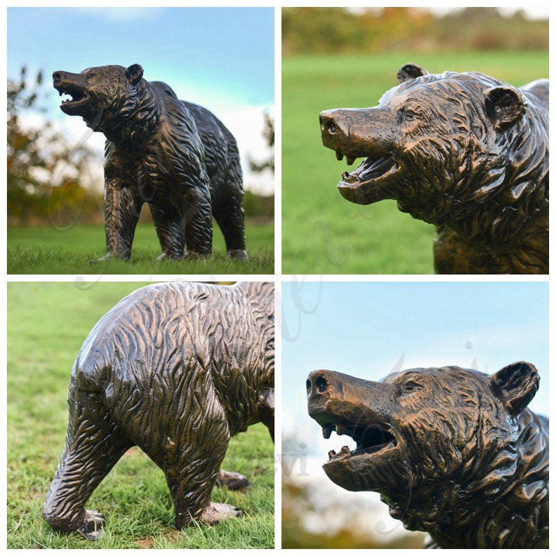 Bronze Bear Statue Details