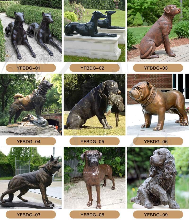 more bronze dog statues