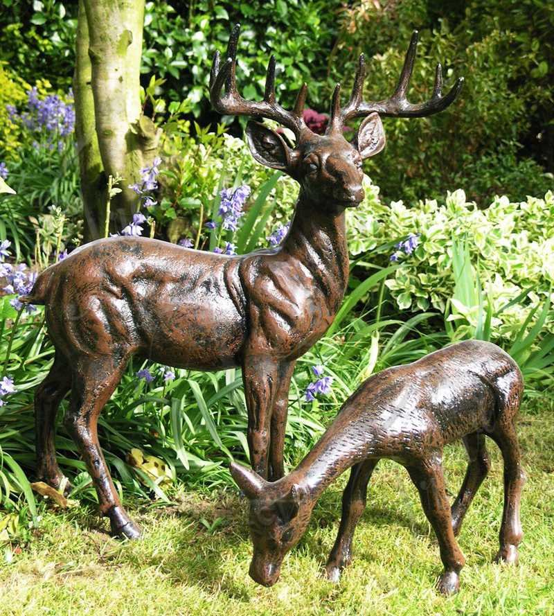 Life Size Lifelike Bronze Deer Statues for Sale (2)